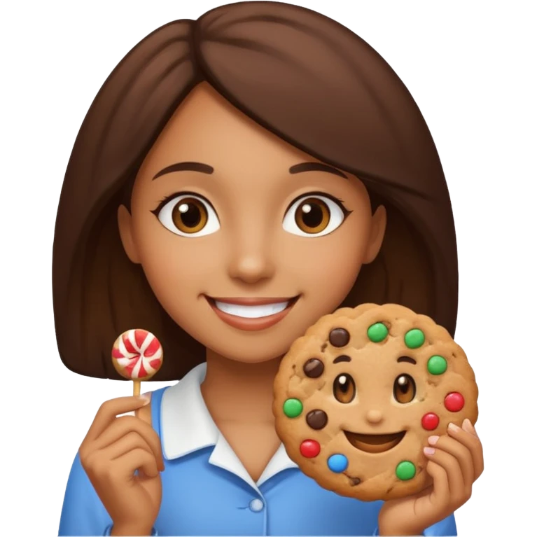Cookie with brown girl in the middle  emoji