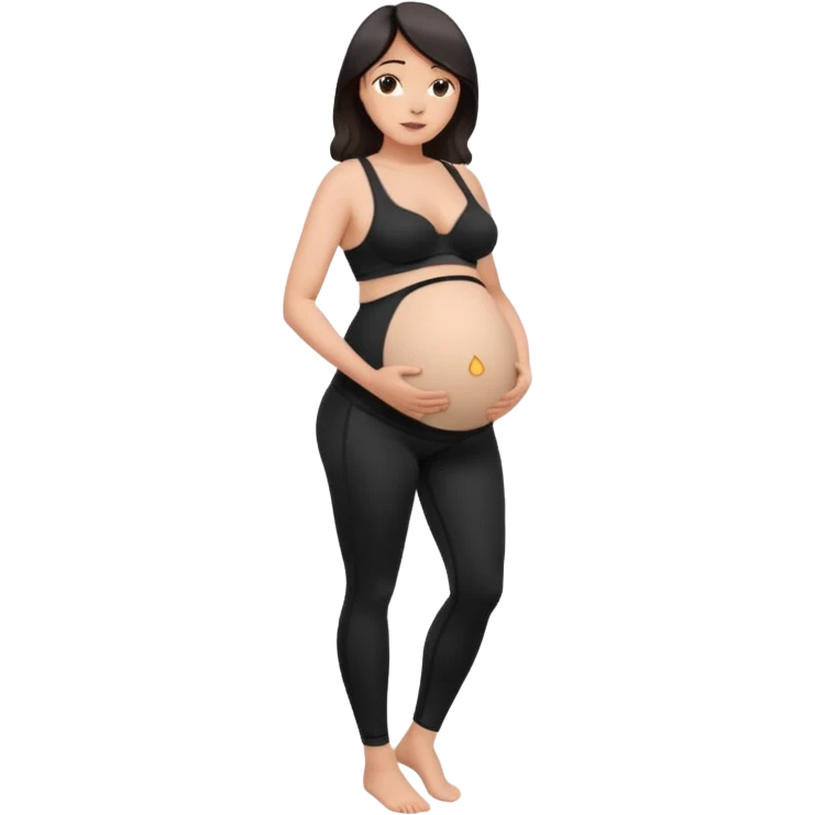 legging brassière noir gonflé ventre femme  emoji