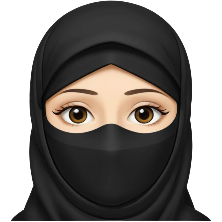 Black bedoon essm niqab wearing white women that cover their face & forhead only show eyes.no hands & any other body part showing.cover the face emoji