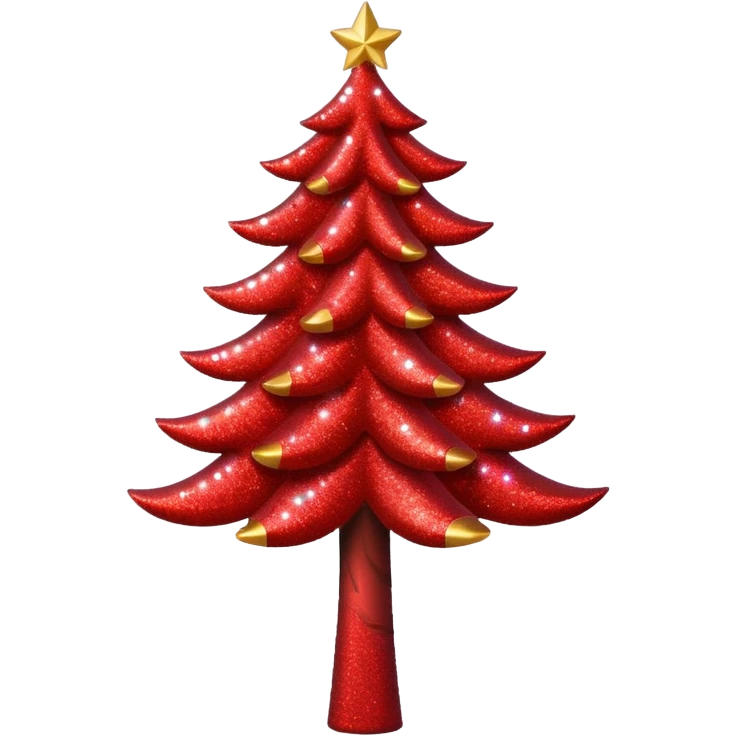 red glitter tree emoji