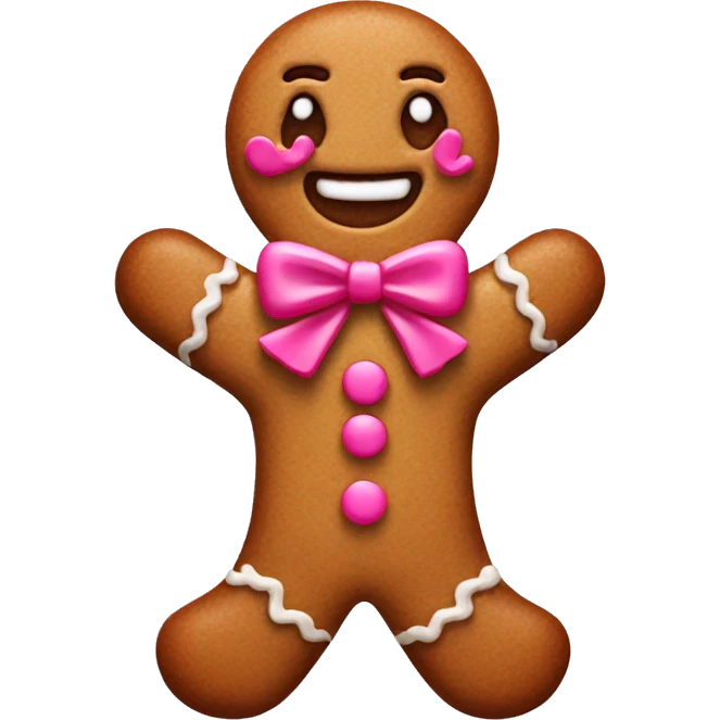 Gingerbread man with pink decorations  emoji