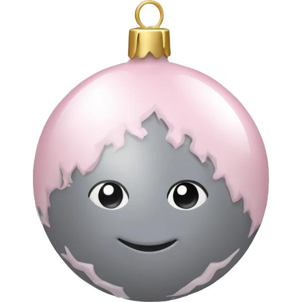 grey and baby pink christmas bauble emoji