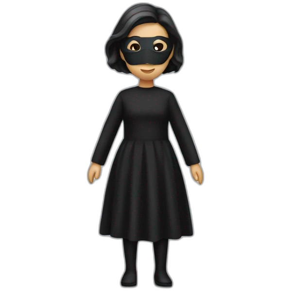 nano car with a person wearing black dress with black mask emoji