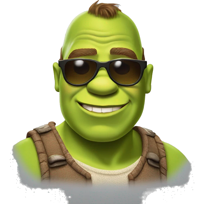 Shrek with sunglasses emoji