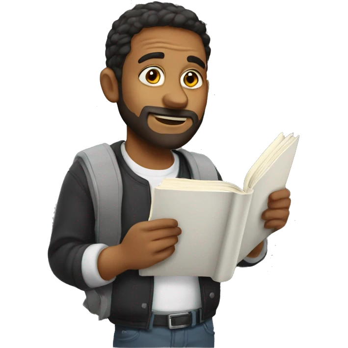 Men whit book emoji