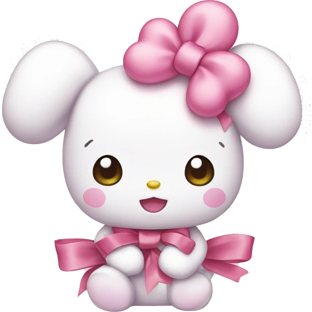 Sanrio cute my melody with pink ribbon emoji