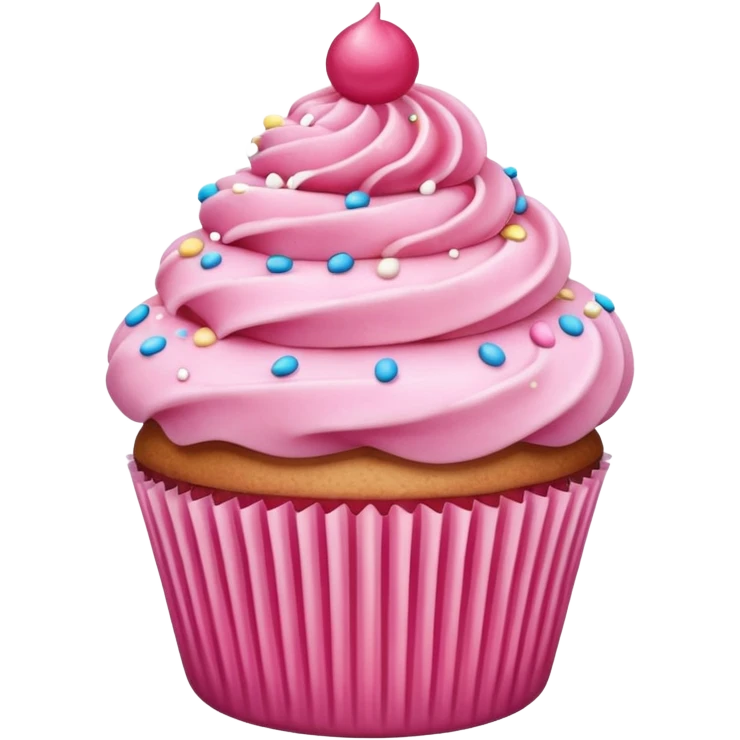 Cupcake with pink icing emoji