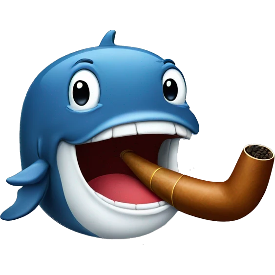 whale smoking a cigar emoji