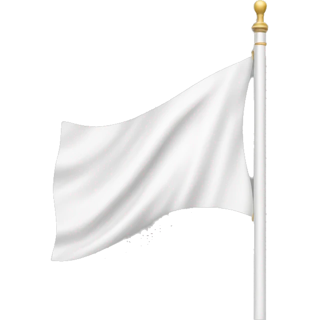 White flag with infinity in the middle emoji