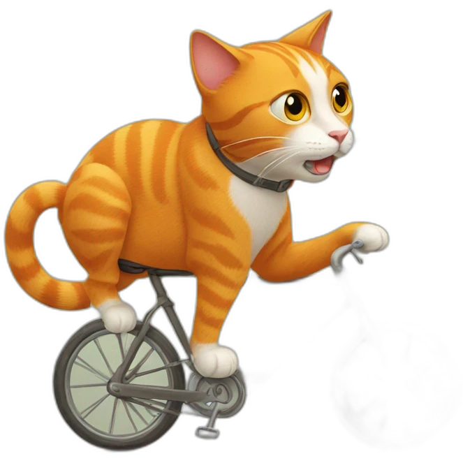 orange cat riding a bike emoji