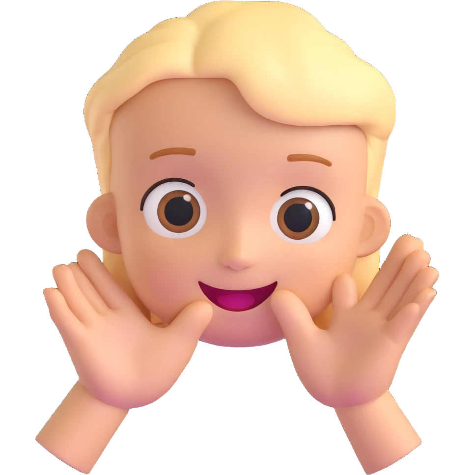 friendly face with open gesture emoji