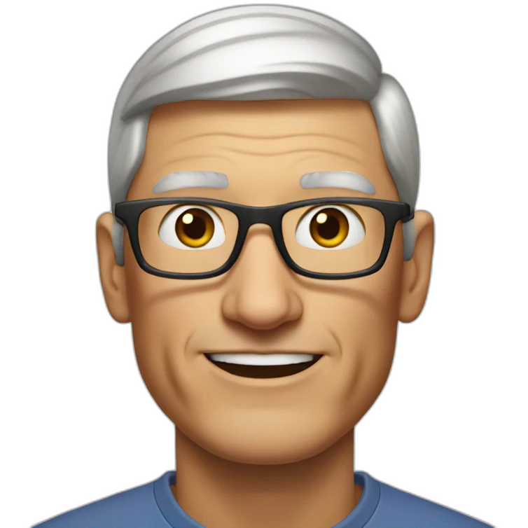Tim Cook without glasses emoji