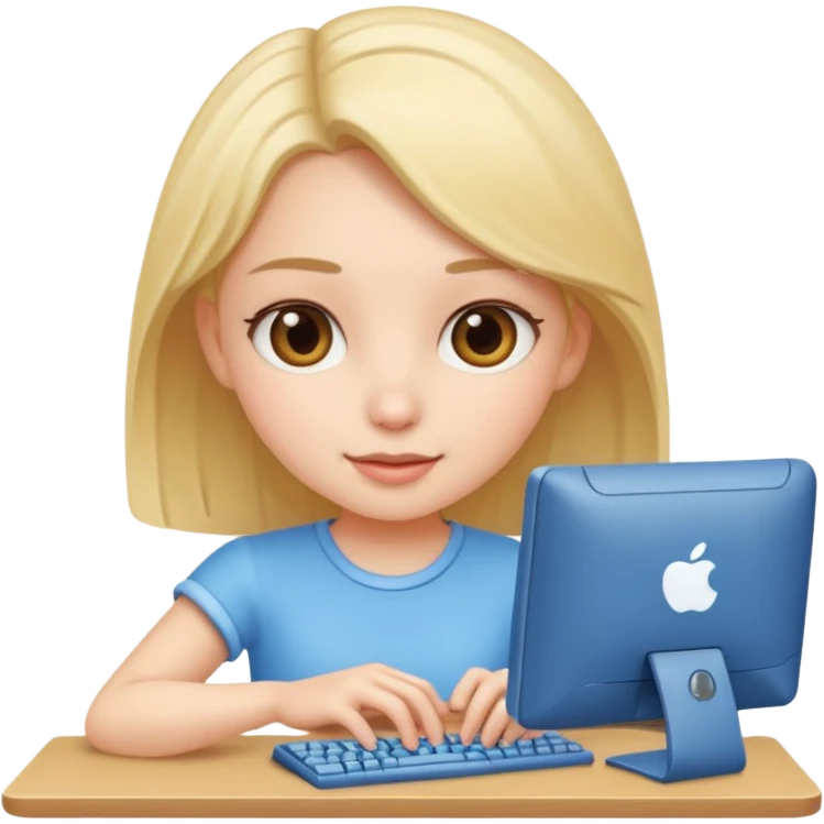 Cute girl playing computer  emoji