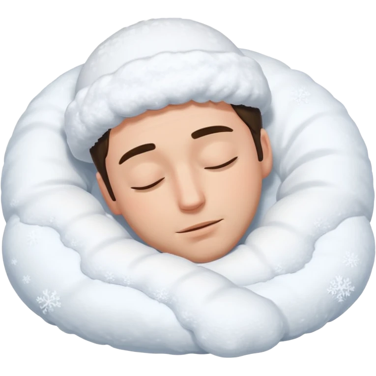 a man laying on snow and covered with snow emoji