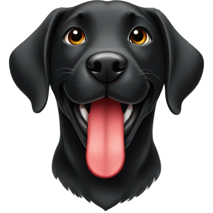 happy puppy black Labrador with red collar emoji