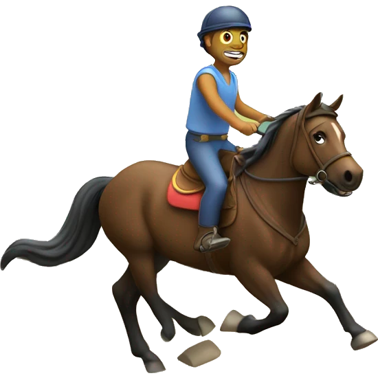 Jinete a caballo corriendo emoji