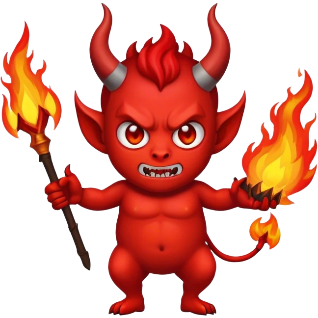 Devil with fire emoji