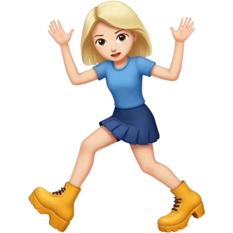 Girl stomping her feet mad emoji