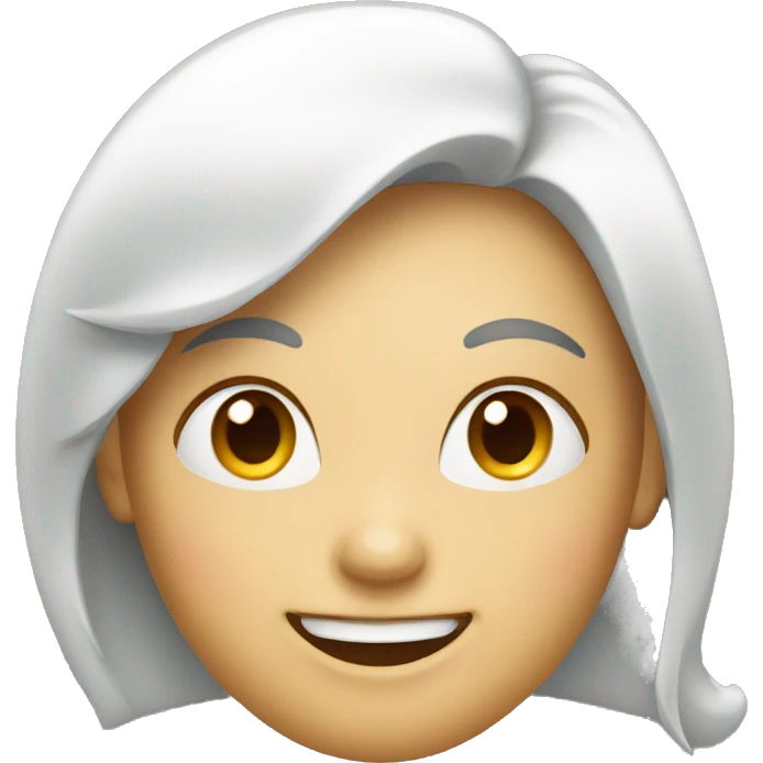 an apple with a smiling woman face emoji