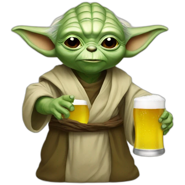 yoda drink beer emoji