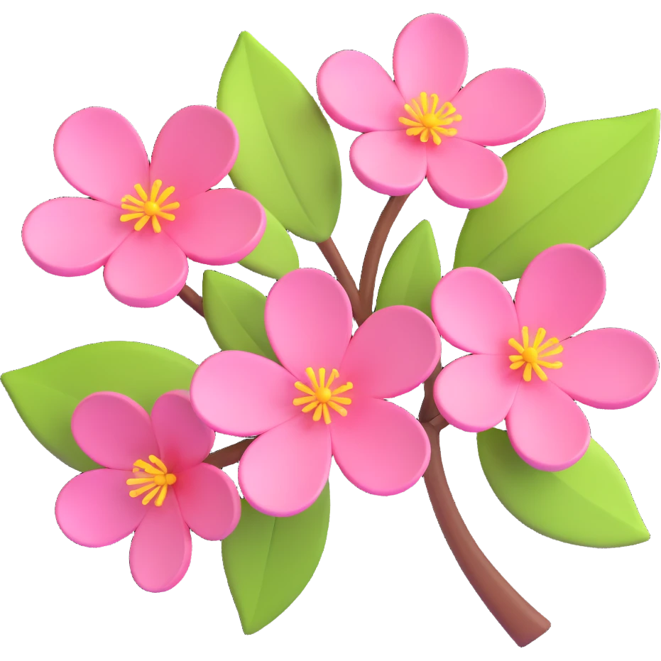 pink sakura cherry flower, remove background emoji