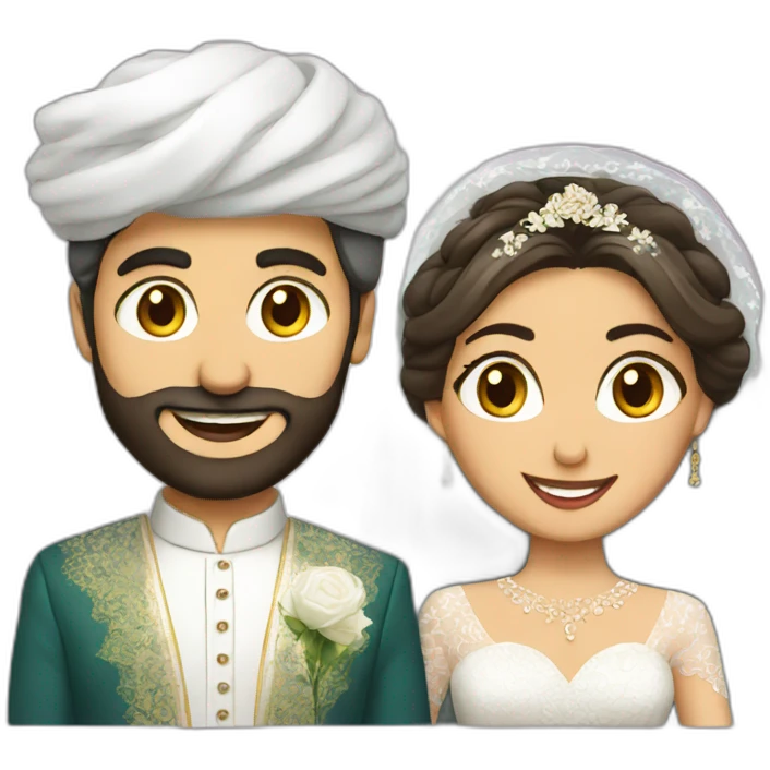 Iranian bride and groom emoji