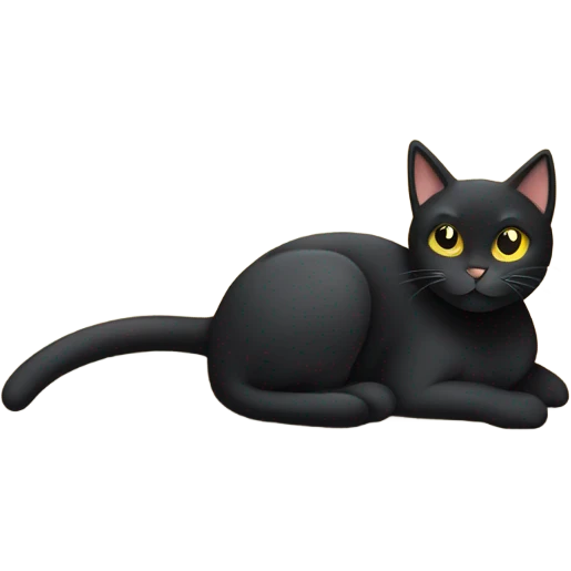 Black cat chilling on a beach  emoji