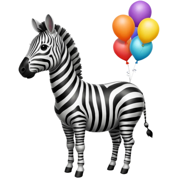 zebra with balloon emoji