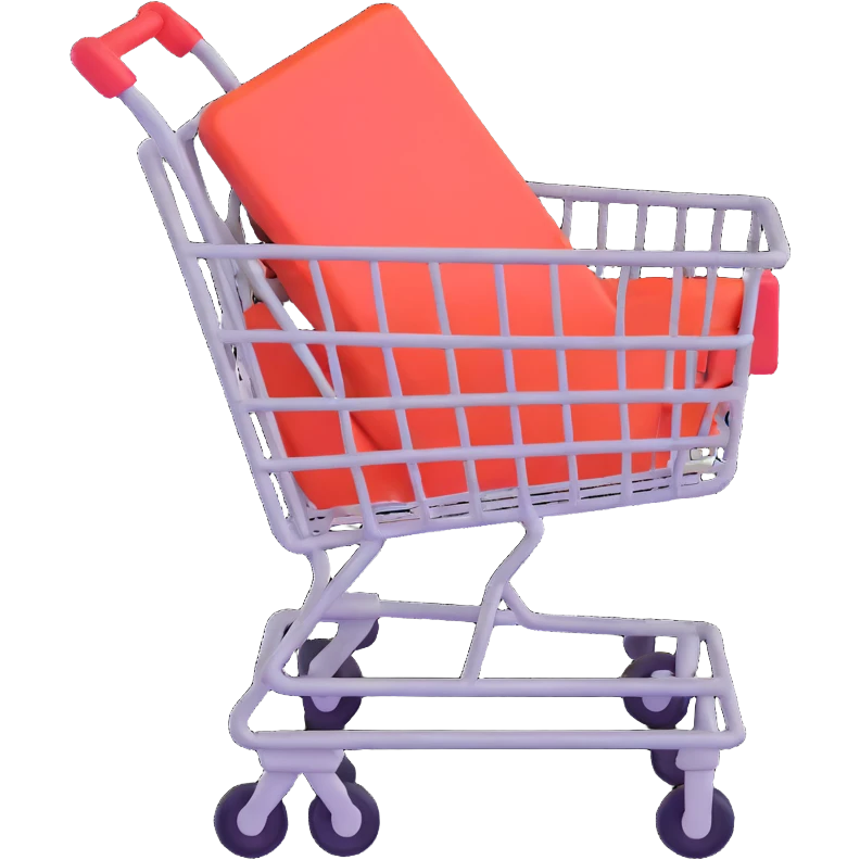 shopping cart with furniture emoji