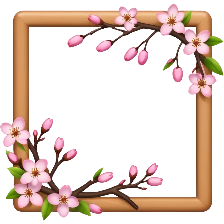 emoji style frame with cherry blossoms emoji