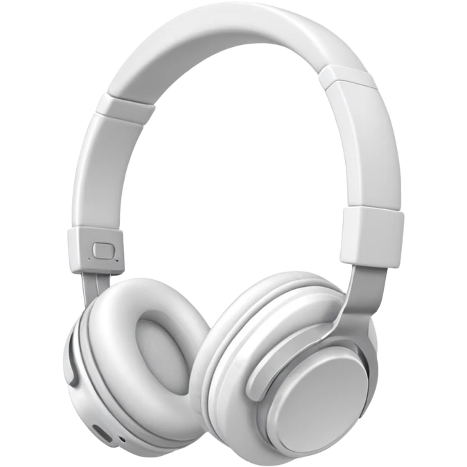 white color headphone emoji