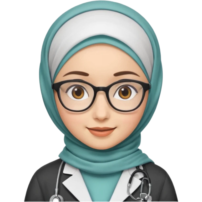 doctor girl with glasses with hijab emoji