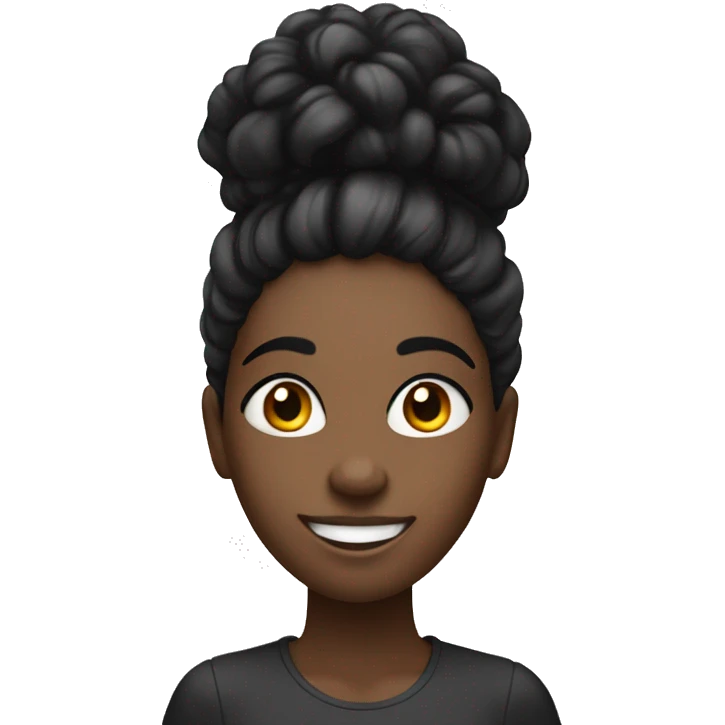 young black lady with bi eyes and big grin, with black hair, she is a software deeloper emoji
