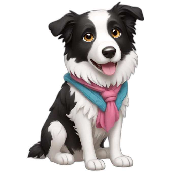 Border collie in clothes emoji