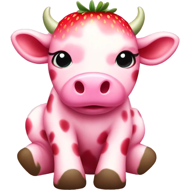 Baby Pink Strawberry Cow  emoji