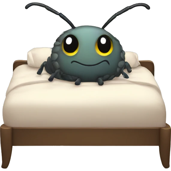 bug cozy in bed emoji