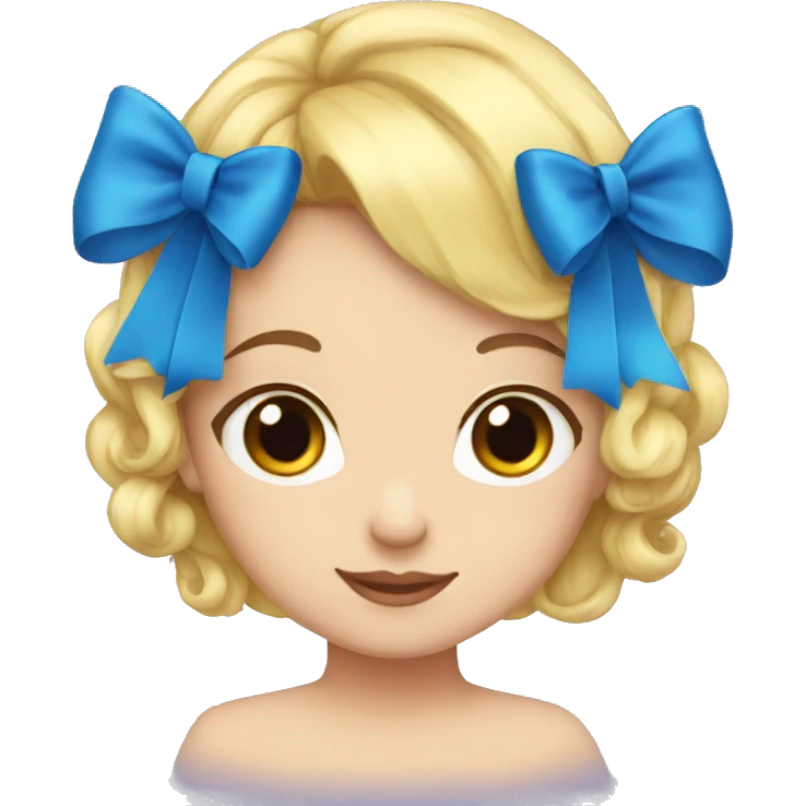 blue hair bow emoji