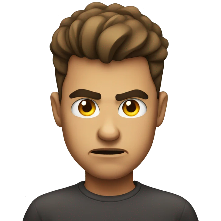 Grumpy emoji young face emoji