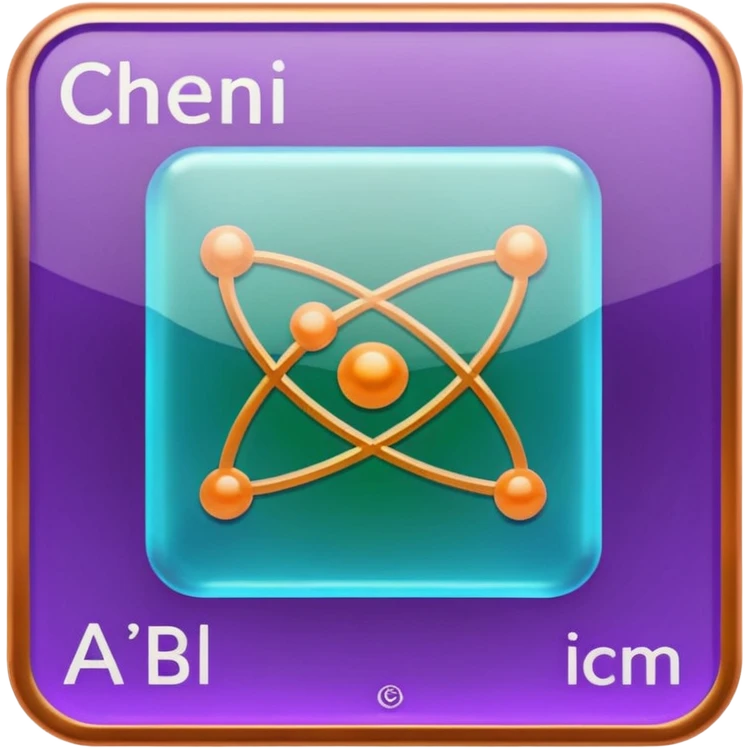Generate 8 unique emoji-style icons representing chemical element tiles, atomic symbols, colorful science grid blocks, and laboratory chemistry themes. emoji
