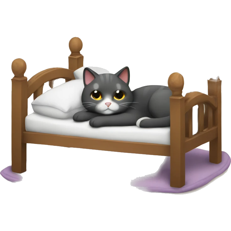 cat relaxing in bed emoji