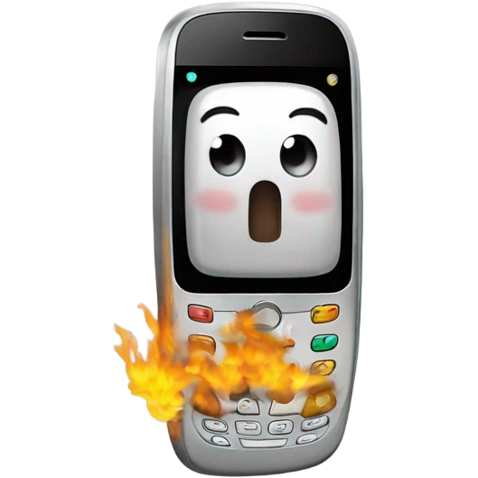 Celular prendido fuego emoji