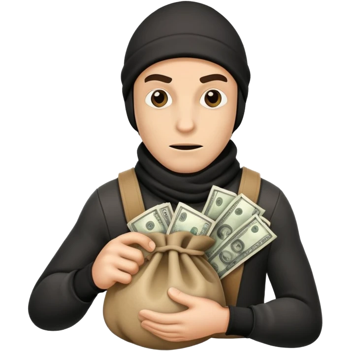 Robber with a money bag  emoji