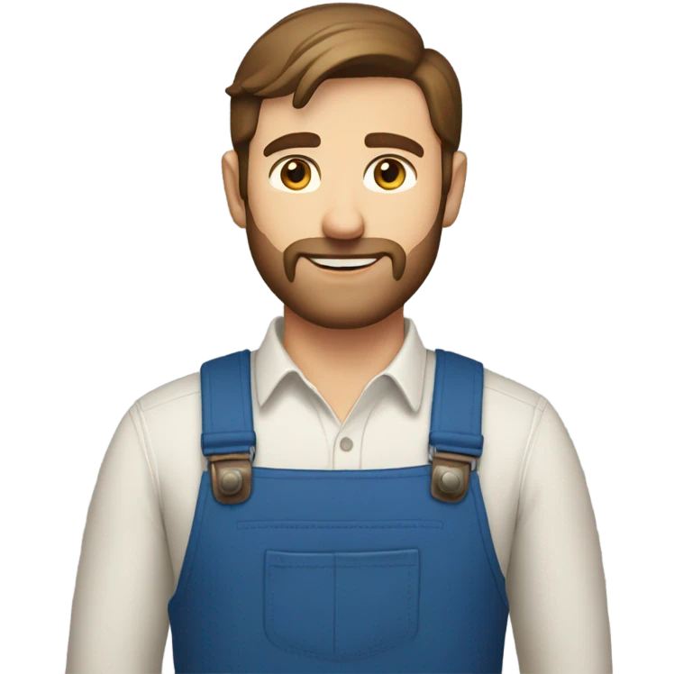 A male farmer, fair and short thin beard (brown hair and blue eyes ) emoji