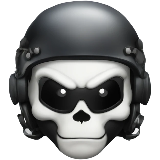 Please make me a patch that is a skunk with half a skull and an helmet display unit from an Apache helicopter emoji