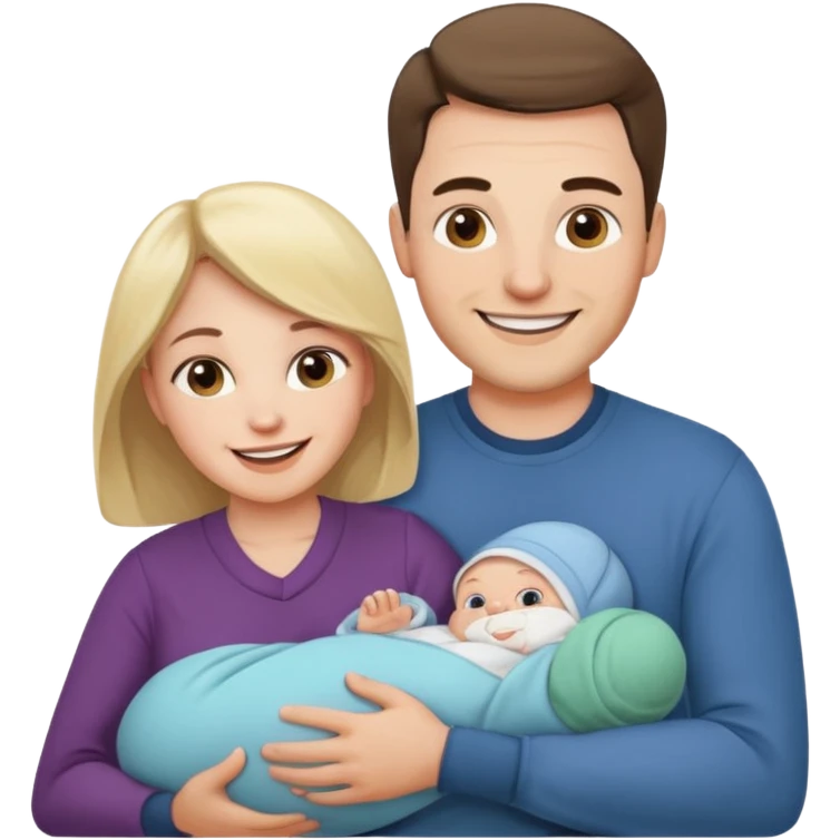 husband wife baby emoji