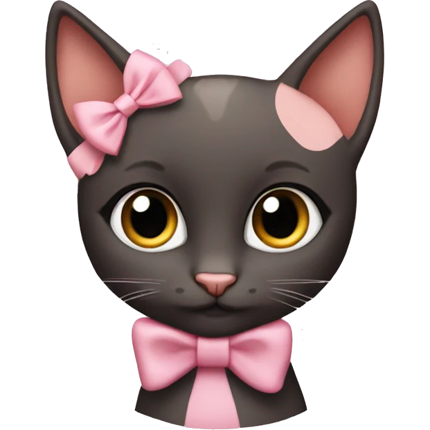 kitty marie without hair with pink bow emoji