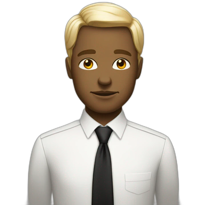 White spirit in white shirt and long black tie emoji