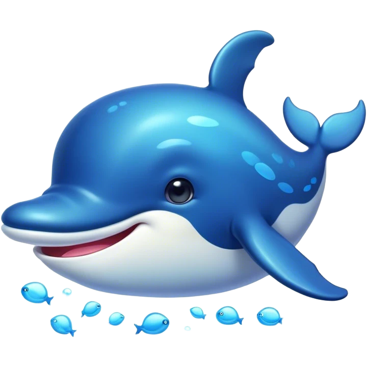 Cinematic Cute Humpback Whale Portrait Emoji, Head tilted playfully and inquisitively, featuring a softly rounded body with bright, sparkling eyes and an adorably expressive mouth, Simplified yet irresistibly adorable features, highly detailed, glowing with a warm, ocean-blue glow, high shine, affectionate and gentle, stylized with a touch of whimsical aquatic charm, soft glowing outline, capturing the essence of a friendly and endearing whale that seems as if it could sing its way into your heart! emoji