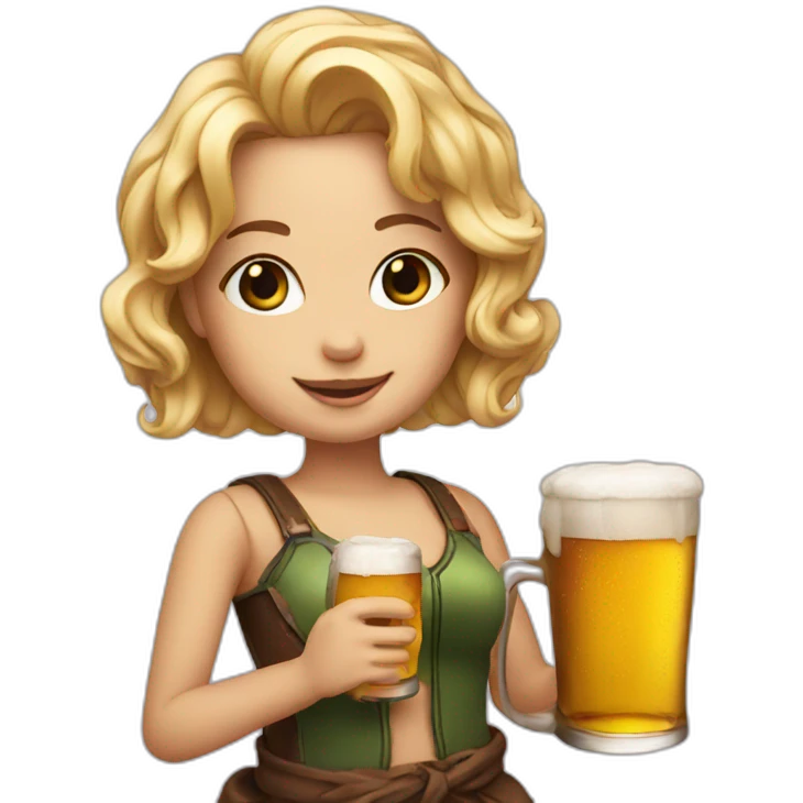 doll with beer emoji