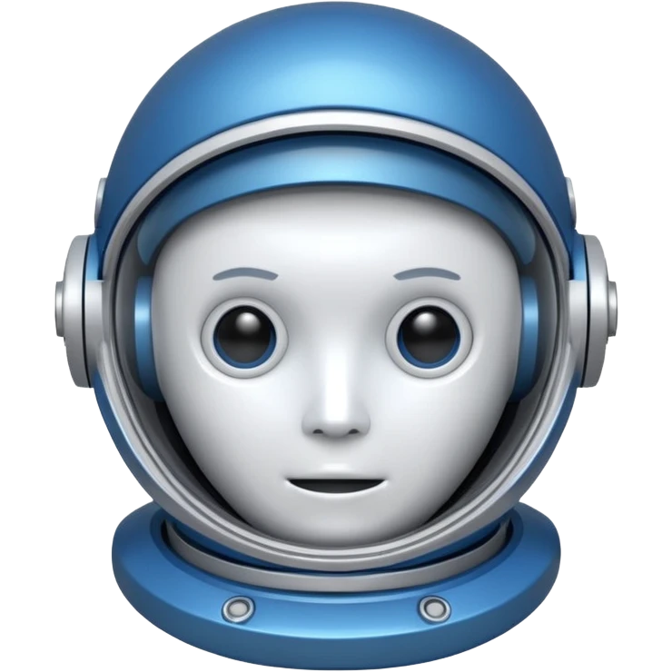 tête de robot cosmonaute bleu et blanc emoji